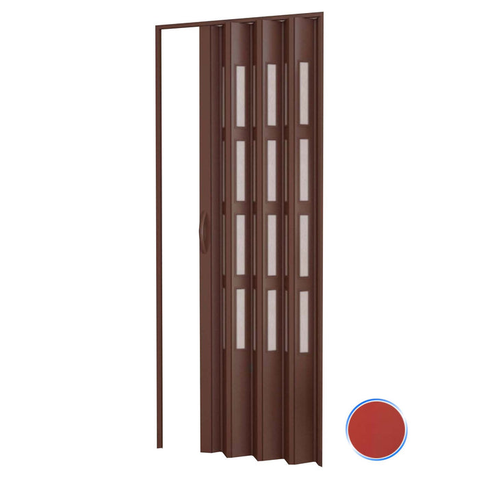 Porta a soffietto da interno in kit con vetri in PVC Rosso 82x210 cm mod. Sonia