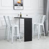 Set 4 Sgabelli da Bar Stile Industriale Schienale Rimovibile 44x53x116 cm in Metallo Bianco