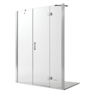 Porta Doccia 90CM H190 Vetro Trasparente con Easy-Clean mod. Flip Anta + Fisso