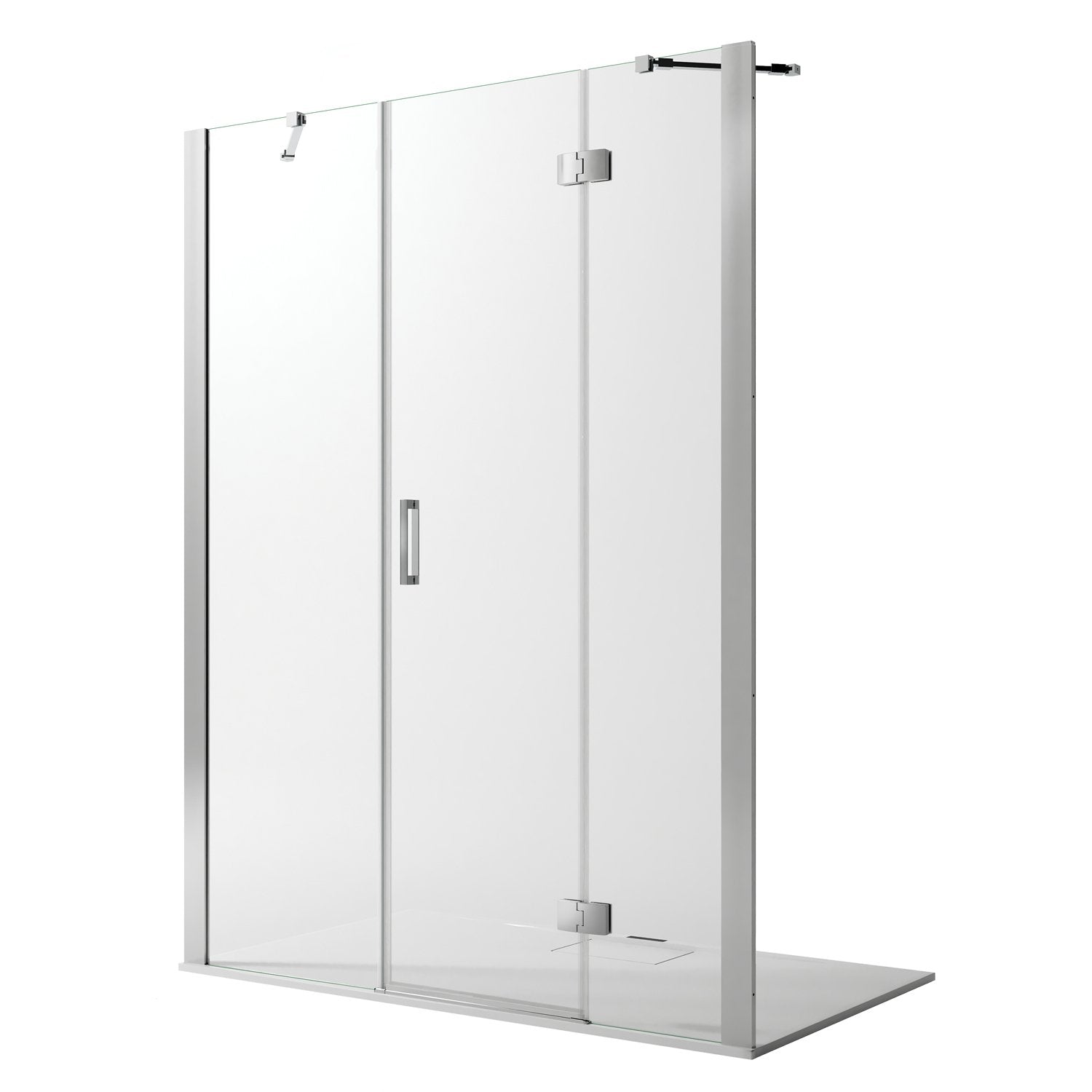 Porta Doccia 115CM H190 Vetro Trasparente con Easy-Clean mod. Flip Anta + Fisso