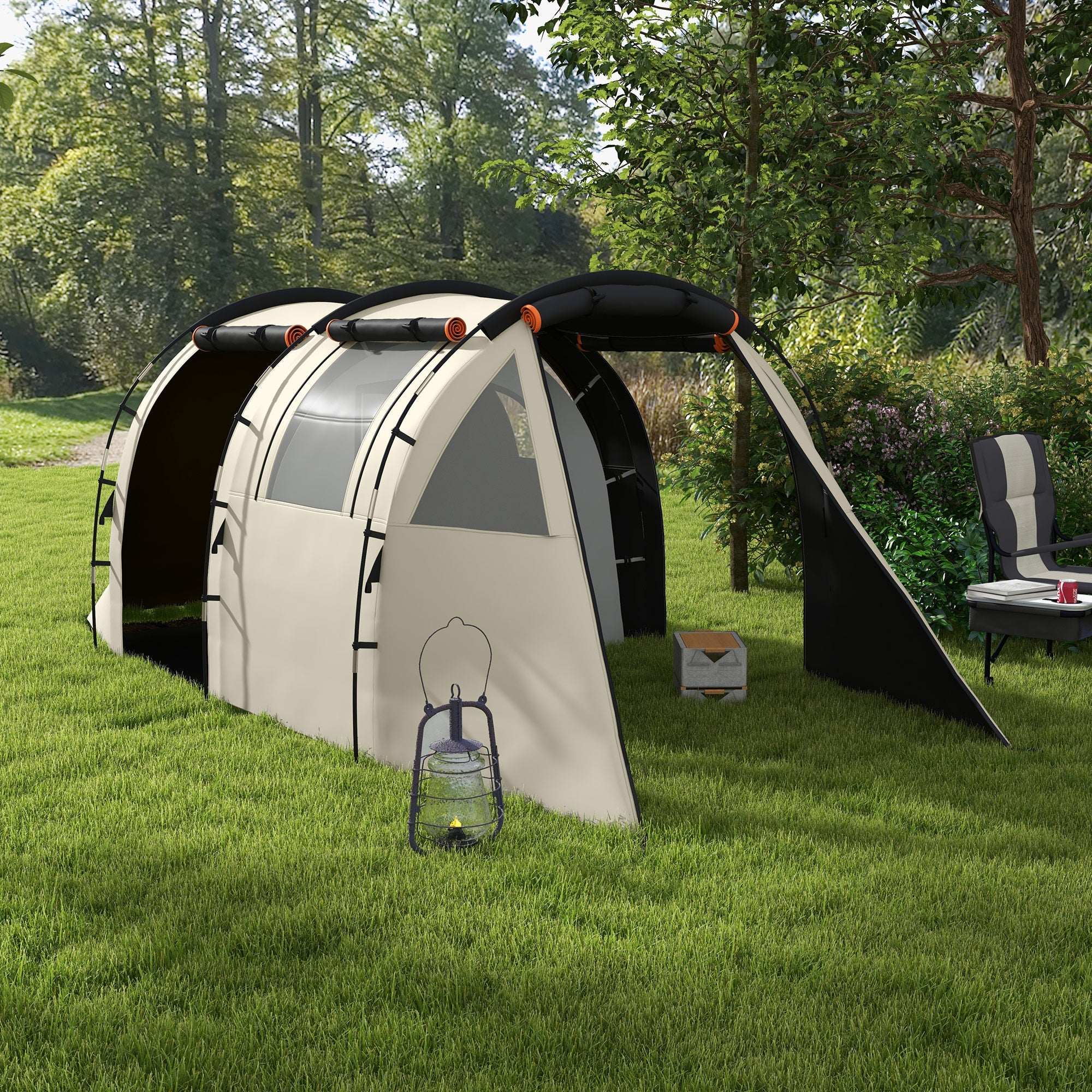 Tenda da Campeggio 4-5 Persone con Copertura Oscurante 460x230x180 cm Impermeabile con Borsa di Trasporto in Poliestere