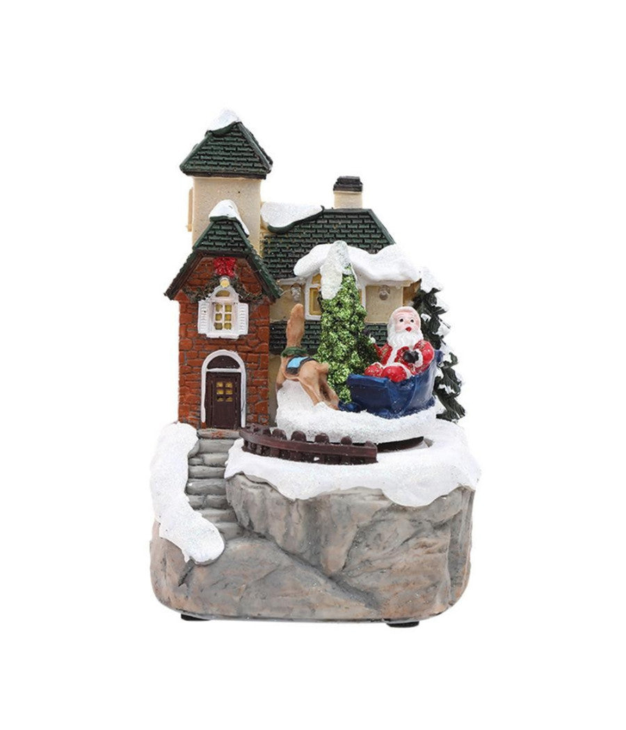 Paesaggio Statuette Tema Decorazione Natale Da 15 Cm Con Luce A Led Vari Modelli         