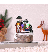 Paesaggio Statuette Tema Decorazione Natale Da 15 Cm Con Luce A Led Vari Modelli         