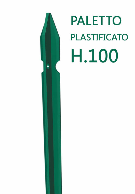 paletto a "t" sezione mm 30x30x3 altezza 100 cm plastificato verde per recinzioni cod:ferx.13719.s