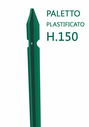 paletto a "t" sezione mm 30x30x3 altezza 150 cm plastificato verde per recinzioni cod:ferx.4185.s