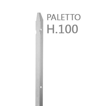 paletto a t altezza 100 cm sezione mm 30x30x3 zincato palo colore zinco da giardino recinzione in ferro cod:ferx.mi.61.s