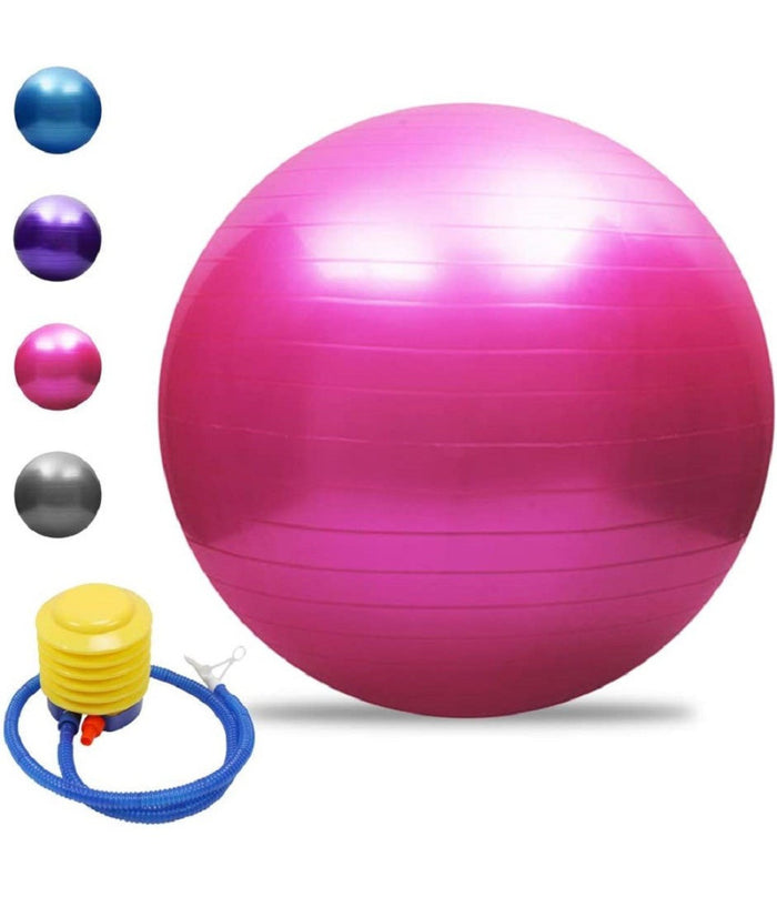 Palla Da Fitness Yoga Ginnastica Con Pompa Per Pilates Esercizi Allenamento 85cm  Rosa       