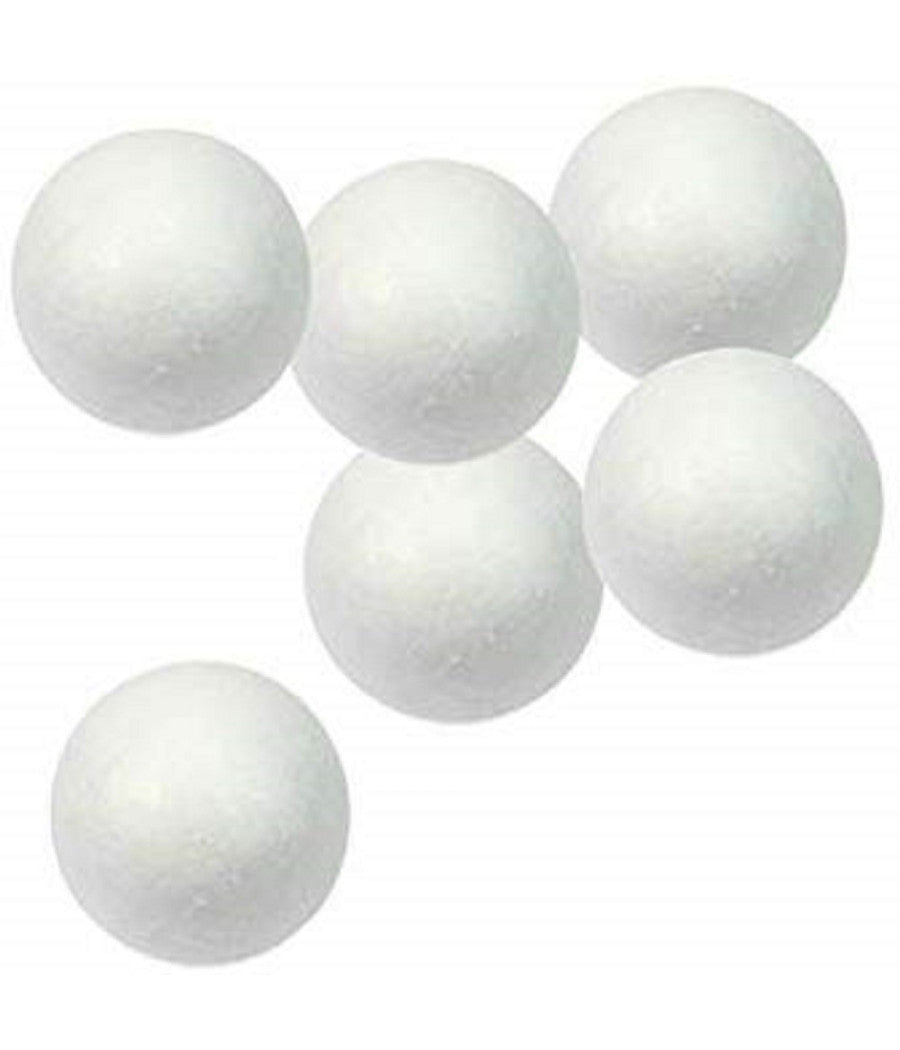 Palla Sfera 30pz Polistirolo 2.5cm Bianca Pallina Decorazione Lavoretti Addobbi Natalizi         