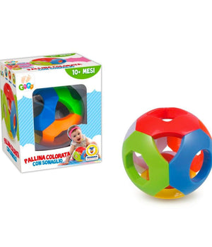 Pallina Colorata Educativa Con Sonaglio Diam. 11 Cm Gioco Per Bambini Mesi 10+         