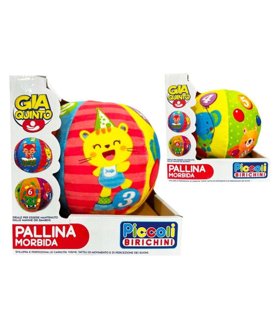 Pallina Morbida Baby Ball Soffice Colorata Giocattolo Per Neonati Prima Infanzia         