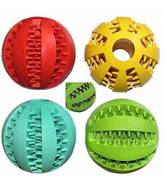 Pallina Palla 7cm Gioco Cane Plastica Interattivo Masticazione Cibo Denti Animal         