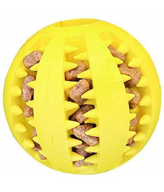 Pallina Palla 7cm Gioco Cane Plastica Interattivo Masticazione Cibo Denti Animal         