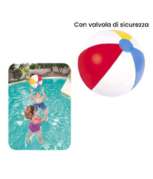 Pallone Gonfiabile A Spicchi Colorati Spiaggia Mare Piscina Bambini 51 Cm 31021         