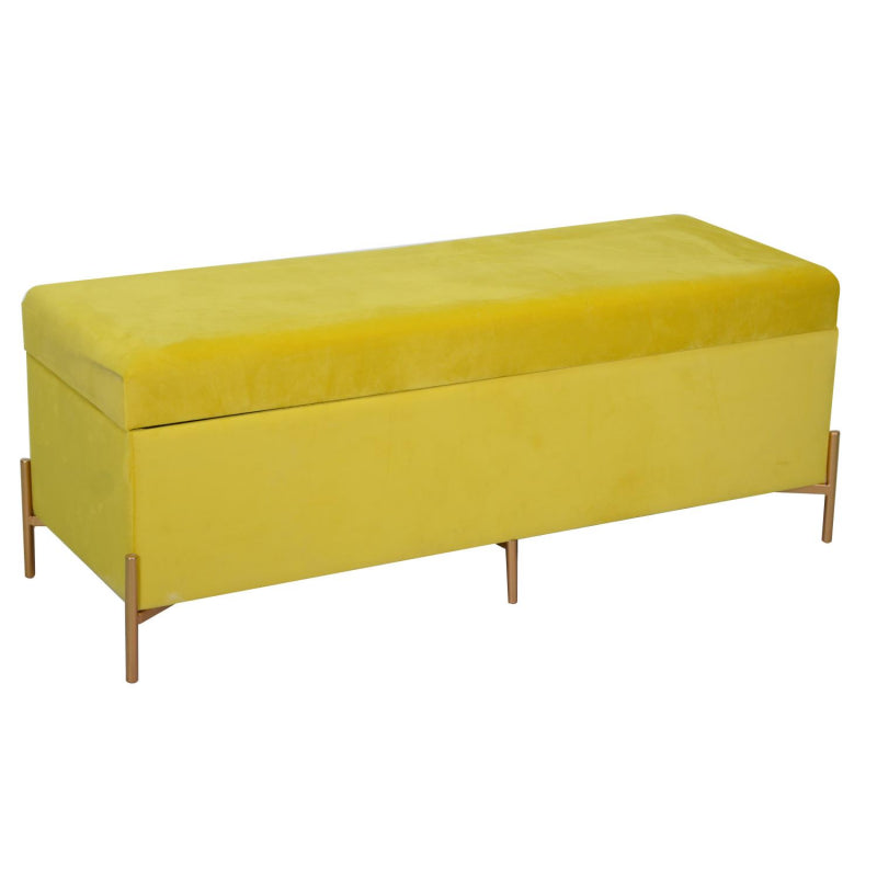 Panca contenitore velluto giallo cm115x40h45