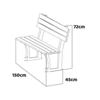 Elisabetta - Panchina Da Giardino 150Cm In Legno Massello E Ghisa