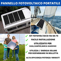 Pannello solare 12v 100W, Pannello Fotovoltaico Monocristallino