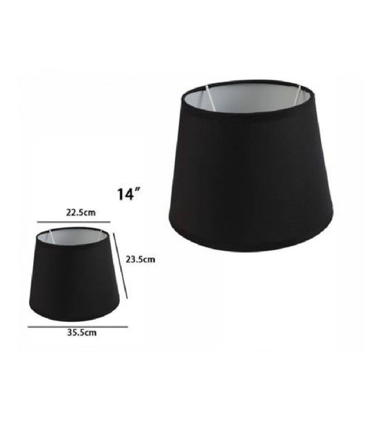 Paralume Conico Cilindro Cappello Ricambio Per Lampada E Applique In Tessuto Tnt  Nero   -14"   -