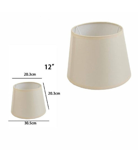 Paralume Conico Cilindro Cappello Ricambio Per Lampada E Applique In Tessuto Tnt  Beige   -12"   -