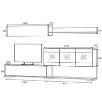 Parete attrezzata cemento beton Aktif 280x180 cm