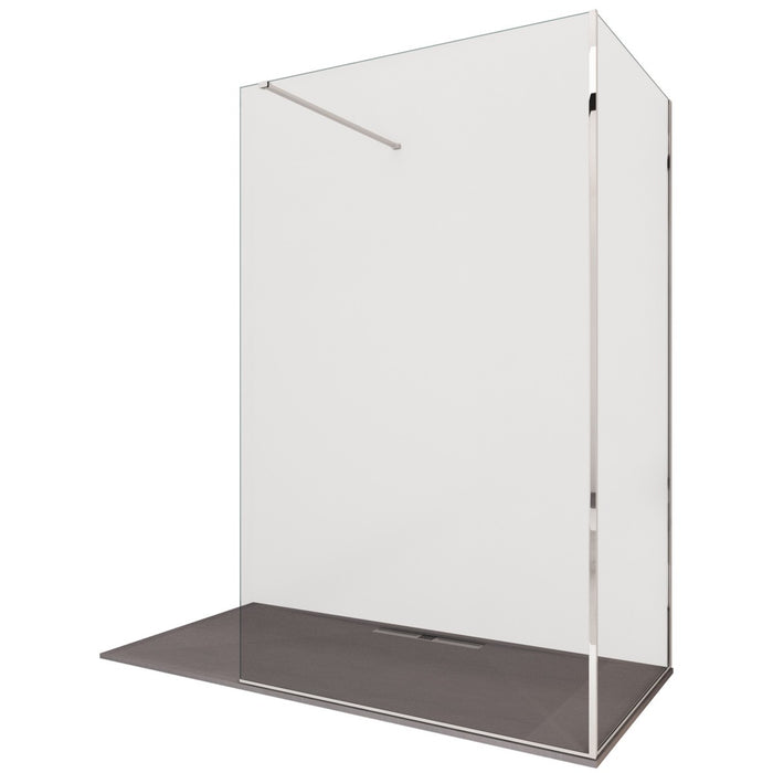 Parete doccia walk-in due lati trasparente senza profili h195 8mm osiride, misura 90x110