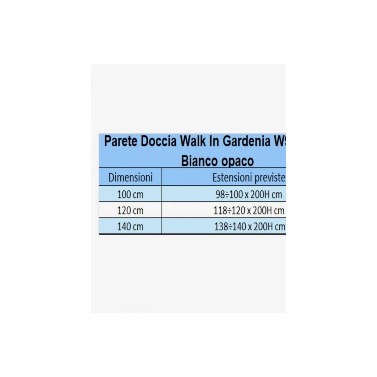 Parete doccia walkin anticalcare 8mm h200 profilo bianco opaco lucido gardenia, dimensioni 100cm