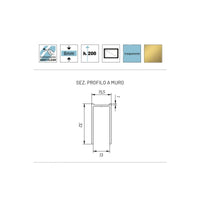 Parete doccia walkin anticalcare 8mm h200 profilo oro satinato gardenia, dimensioni 100cm