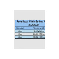 Parete doccia walkin anticalcare 8mm h200 profilo oro satinato gardenia, dimensioni 100cm