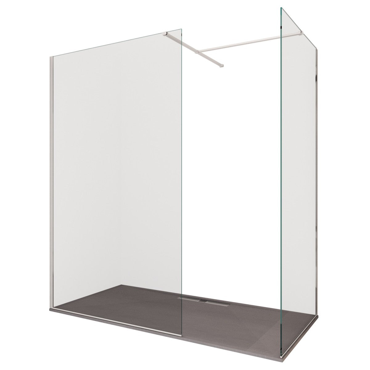 Parete doccia walkin due lati trasparente anticalcare 8mm h195 city, dimensioni 90x90