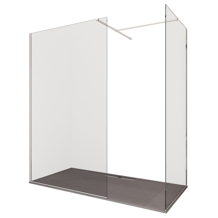 Parete doccia walkin due lati trasparente anticalcare 8mm h195 city, dimensioni 70x90