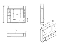 Parete attrezzata moderna, finitura Rovere e Nero, ZFM14280011