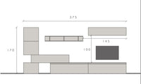 Parete di grandi dimensioni L.305 cm, colore Argilla e Cadiz ZLCINFNCOMPN36