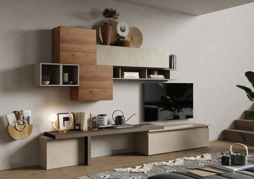 Soggiorno di design moderno, finitura Argilla, Bronzo e Mercure  ZLCINFNCOMPN28