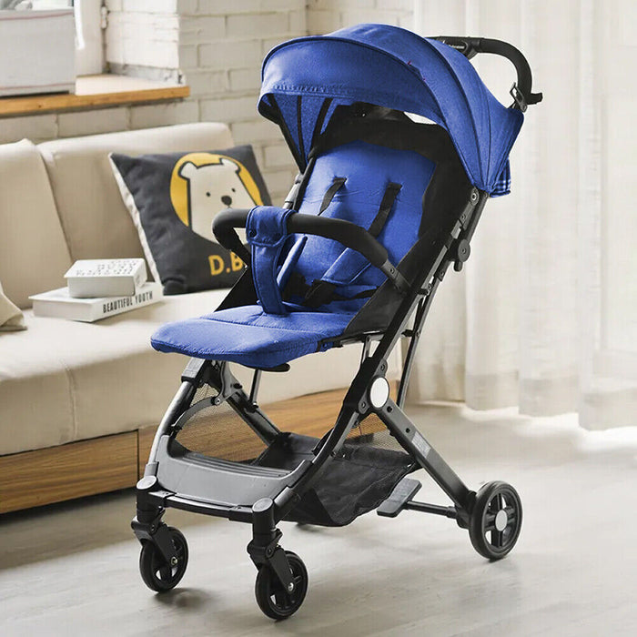 Passeggino Wizy Easy Ultra Leggero Chiusura Facilitata Salvaspazio Portata 15 kg-Blu