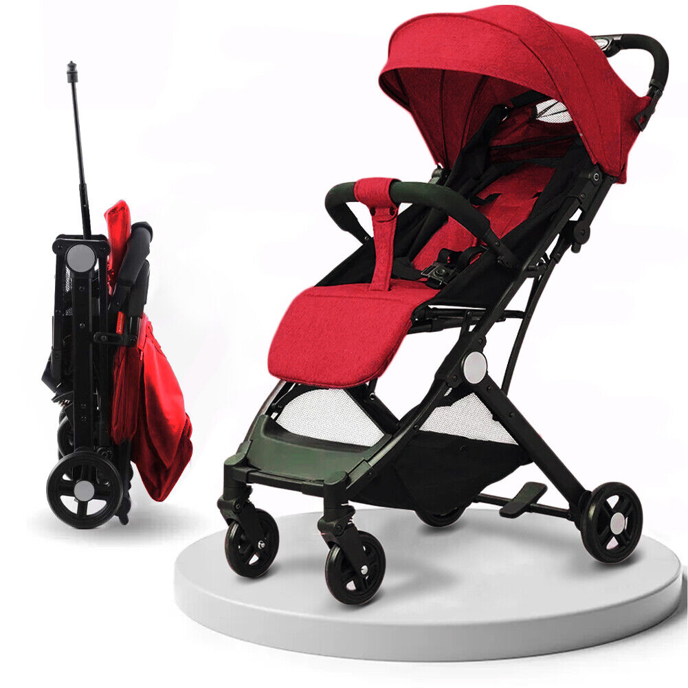 Passeggino Wizy Easy Ultra Leggero Chiusura Facilitata Salvaspazio Portata 15 kg-Rosso