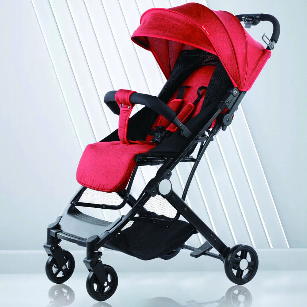 Passeggino Wizy Easy Ultra Leggero Chiusura Facilitata Salvaspazio Portata 15 kg-Rosso