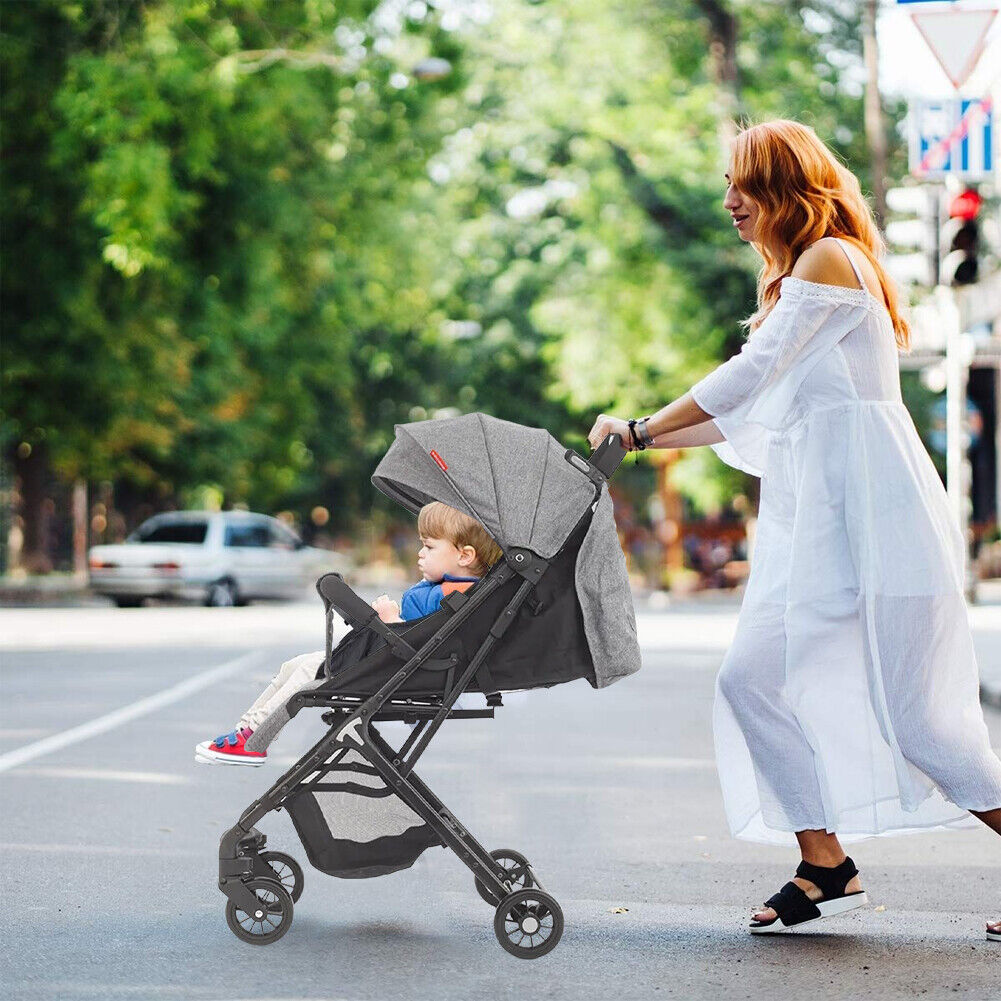 Passeggino Wizy Pro Ultra Leggero Chiusura Facilitata Salvaspazio Portata 15 kg-Grigio