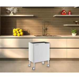 Pattumiera per raccolta differenziata funzionale ed elegante, 2 x 20 litri, ECOBOX NOA, coperchio nero