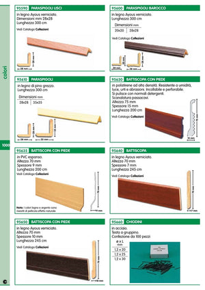 10pz battiscopa 75x8 polistirene liscio 200 cm ciliegio cod:ferx.16585