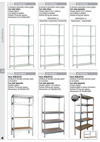 panda kit a 5 ripiani 100x37xh196 cm con aste intere cod:ferx.3415