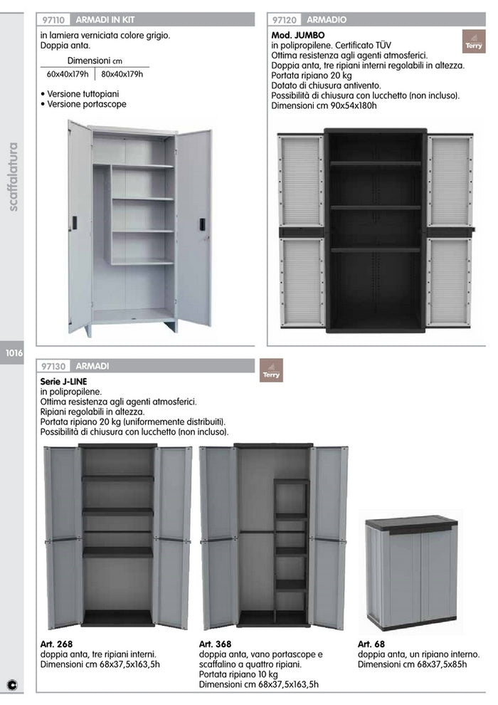 armadio terry 2 ante 68x38xh 85 tutto piani j-line 68 93617