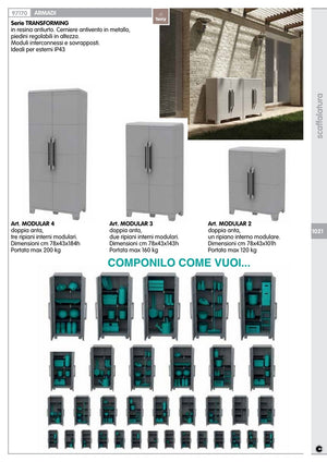 armadio terry transforming 2 ante 78x43xh143 tutto piani 94403