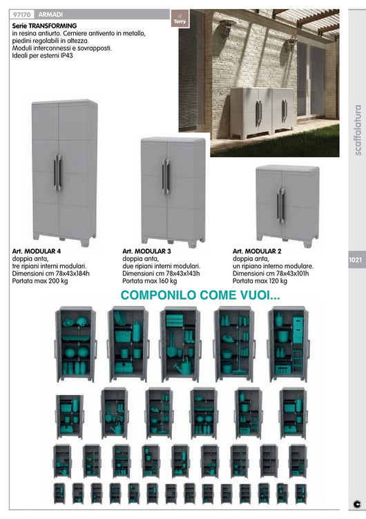 armadio terry transforming 2ante 78x43x101h tuttopiani  94402