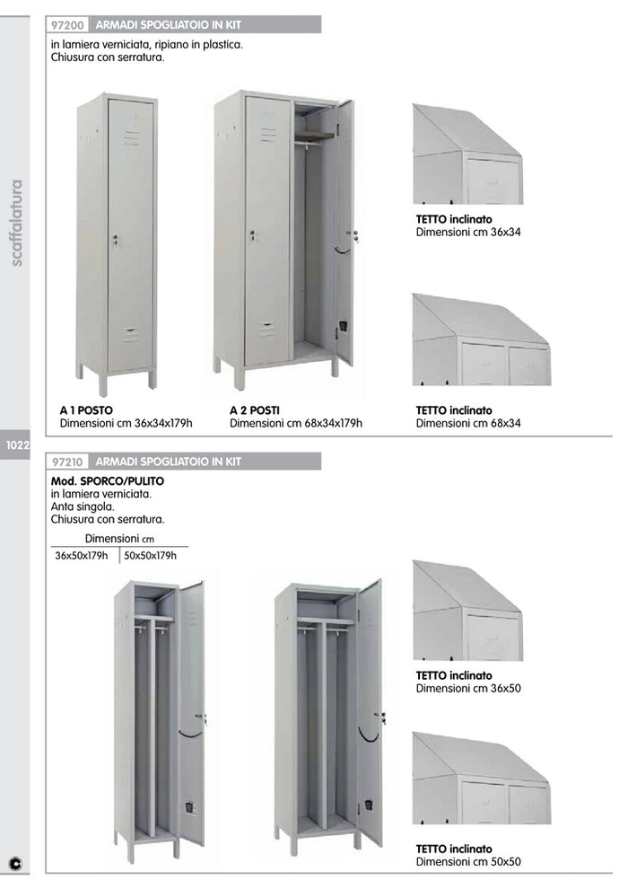 armadio sporco/pulito 1 anta 50x50xh179 cm kit cod:ferx.11124