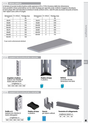 3pz ripiano metallico 60x120 2 rinforzi 4960