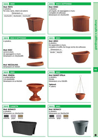 vaso in plastica a muro "argo" cm.30x18h con staffa cod:ferx.38625.stock