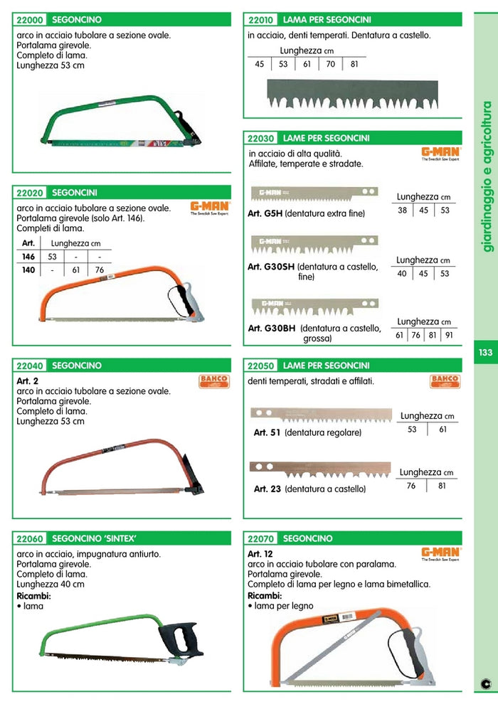 10pz bahco lama per segone 61 cm art.51/24 9510