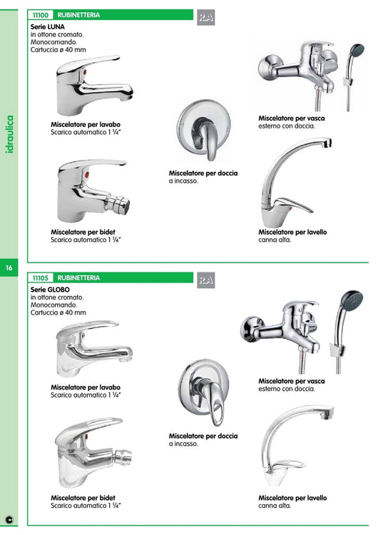 serie luna gruppo bidet monocomando 3541