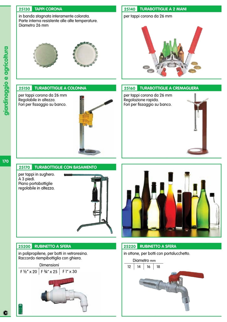 turabottiglie a 2 mani per tappi corona 6171