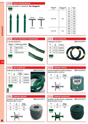 5Pz Filo Di Tensione Plastificato Per Rete Per Recinzioni Diametro 2,1-2,8Mm. (100Mt) cod Nxt 9430