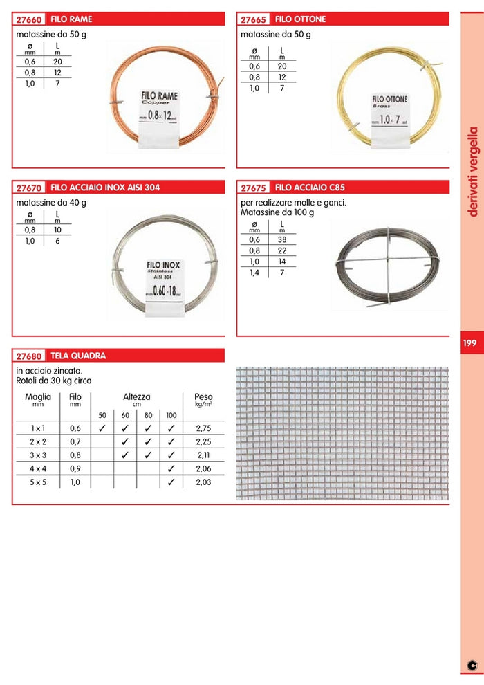 20pz filo rame diametro mm 0,6 lunghezza 20 mt matassina 50 g 15839